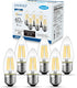 ANWIO Clear B11 Candle Light Bulb Indoor LED Filament Chandelier Candelabra Bulb