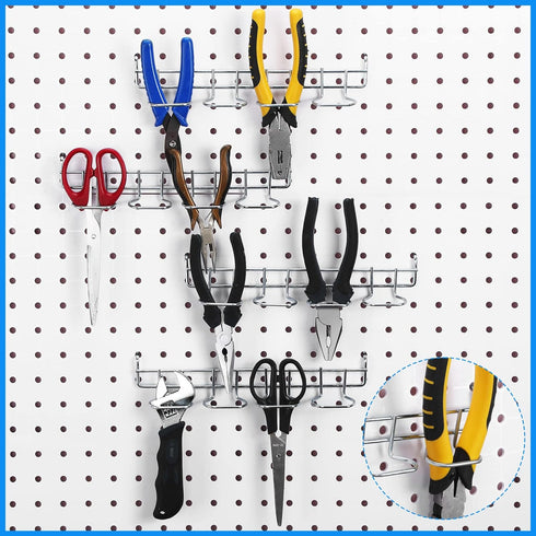 4 Pieces Pegboard Pliers Holders, Stainless Steel Hooks Accessories for Tool Organization in Shop Store
