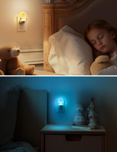 3D 3000K, 3 L LOHAS LED Night Light for Kids, Cute Bear Night Light Plug in, Dusk to Dawn Nursery Night Lights