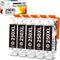 Miss Deer 5-Pack Compatible 250 PGBK Ink Cartridges Replacement for Canon PGI-250XL High Yield