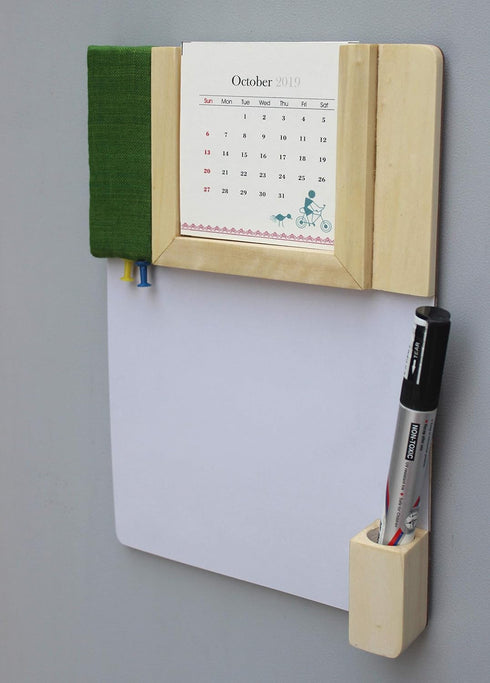 IVEI Warli Calendar with Pin Board & White Board - Magnet Board Calendar for Fridge, Mini Calendar with Whiteboard &