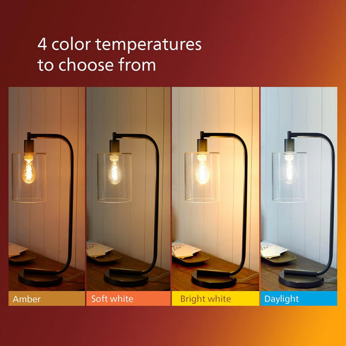 Vintage Spiral ST19 Dimmable LED Light Bulbs, E26 Bulb, Amber 2000K Lightbulb, 300 Lumen, 4 Pack