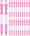 Yeaqee 100 Pcs Pink Breast Cancer Awareness Pen | 0.7 mm Black Ink Cancer Awareness Ribbon Pen with Rubber Grip