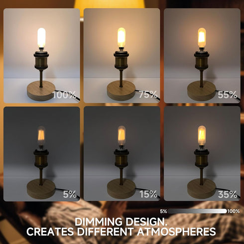 T6/T25 E12 Dimmable Bulb, 4W 3000K 6-Pack LED Filament Warm White Frosted Glass, Ideal for Chandeliers, Ceiling Fans