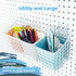 G.CORE 2 Pack Large Pegboard Baskets, Metal Shelves Hooks for 1/8" 1/4" Peg Boards