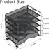 Letter Tray Paper Organizer, 5 Tier Black Mesh Desk Organizers, Stackable File Holder for Home Office