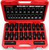 DISEN 20PCS 1/2" Impact Socket Set, Deep Sockets SAE 13/16"-3/8" & Metric