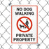 SmartSign "No Dog Walking - Private Property" Sign | 10" x 14" Plastic