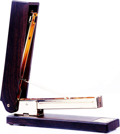 HOYUJI woodgrain black stapler, marbled woodgrain stapler, elegant and gorgeous modern accessory for stylish desks in school, home or business - Rose gold by Ginean