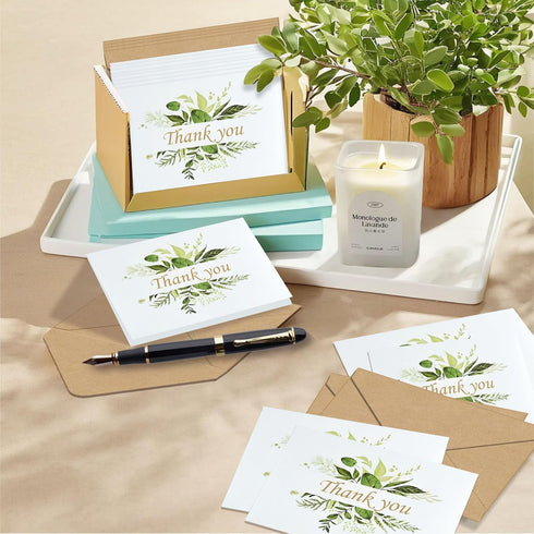 YOCHANDA 30 Pack (30 PACK) Floral Thank You Cards With Envelopes & Stickers, Thank You Cards for Birthday, Wedding