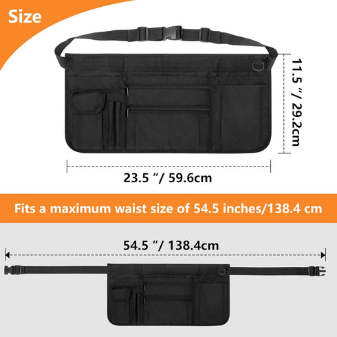 Rexmica Waitress Server Apron with Multiple Pockets, Half Apron with Adjustable Belt for Waitress, Waiter, Women Men