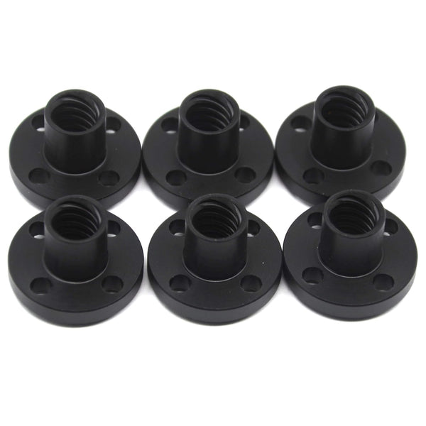 6PCS Diameter 8mm Black TR8x8 Lead Screw Nut for CNC and 3D Printer Parts (Size: Tr8x8)