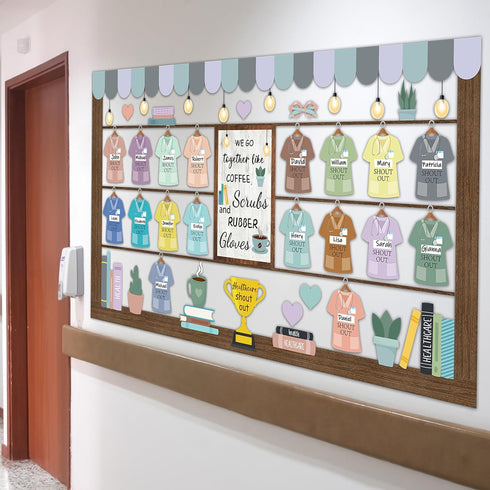 Healthy Bulletin Board Set for Healthcare Workers, DIY Crafts Health Shout Out Cutouts for Nursing School Classroom
