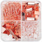 Binder Clips Paper Clips Push Pins Sets with Box for Office, School and Home Supplies (Rose Gold)
