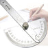 Nortools 0-180 Round Head Protractor, Stainless Steel Angle Finder Ruler