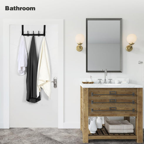 Over The Door Hooks, Towel Racks for Bathroom with 10 Coat Hooks, Hanger for Coats and Towels