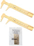 2 Pcs Brass Vernier Caliper, Pocket Caliper Handy Tool with Double Scale Sliding Gauge for Measurement