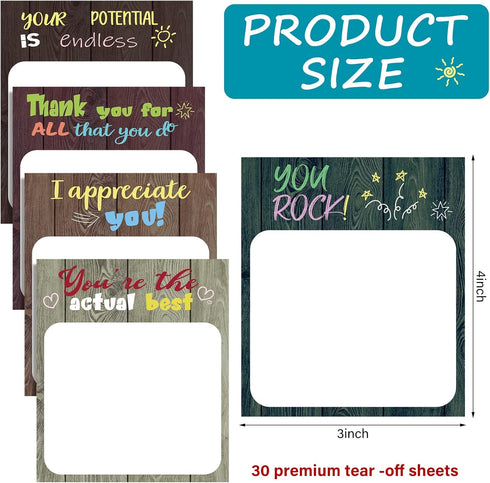 Spakon 12 Pieces Modern Appreciation Sticky Notes, 3 x 4 Inch, Funny Inspirational Memo Pads for Office