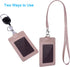 Wisdompro Retractable Badge Holder with Lanyard, Double Sided PU Leather ID Card Holder, Rose Gold