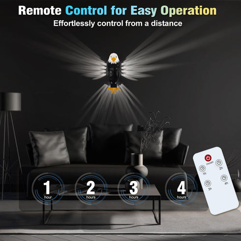 vasdaren Bald Eagle Wall Light,with Remote Control,Magnetic Wall Mounted Lamp with Timer Function,Ideal for Bedroom