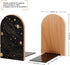 FodPand Gold and Silver Space Themed Wood Bookends Decorative Non-Slip Bookends Heavy Duty Book Ends Modern Book Ends