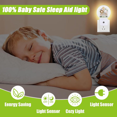0.5W Safari Animals Night Light,Cute Lion Elephant and Giraffe Night Lights Plug into Wall for Kitchens Toilets Bedroom