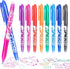 Erasable Pens, 0.5mm Erasable Gel Pens with Rubbers, Heat Friction Pens for Kids Adult School Office Supplies