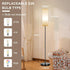 Bulb/No FRIDEKO HOME Floor Lamp with Beige Shade, Simple Design with Foot Pedal Switch, Small Tall Lamps for Living
