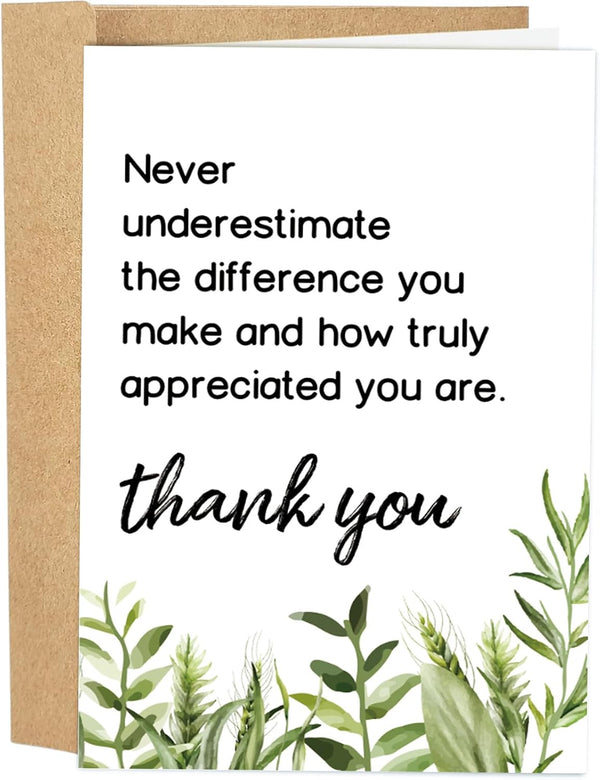 Naixiwen Employee Thank You Card, Appreciation Card for Coworker Boss Staff, Never Underestimate