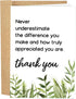 Naixiwen Employee Thank You Card, Appreciation Card for Coworker Boss Staff, Never Underestimate