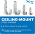 ICC Ceiling Mount J-Hook Without Retainer Clip for Structured Cabling, Galvanized Steel, 25-Pack