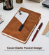 Brown A5 Lined Leather Journal Notebook, 5.9" x 8.4", Personalized Hardcover Journal with Pen, 200 Pages, 100 GSM Thick