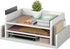 Ballucci 3-Tier Desk Organizer with 2 Side Mail Sorter Slots, Open Top Paper Organizer, Wood Letter Tray for Desktop
