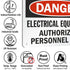 SmartSign "Danger - Electrical Equipment, Authorized Personnel Only" Sign, 7" x 10" Aluminum