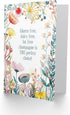 Artery8 Greeting Card Happy Flowers Gluten Dairy Fat Free Champagne For Her Woman Wife Mum Daughter Sister Birthday
