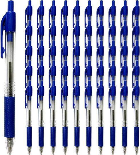 Simply Genius Ballpoint Pens in Bulk, 50 Pack Retractable Office Pens for Schools, Notebooks, Journals & More