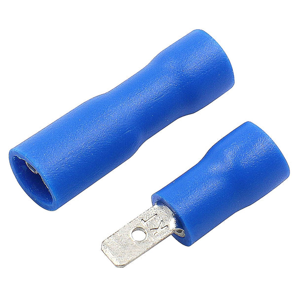 Baomain 0.11" Female & Male Spade Connectors - 16-14 AWG Fully Insulated Crimp Terminals Quick Disconnect Electrical