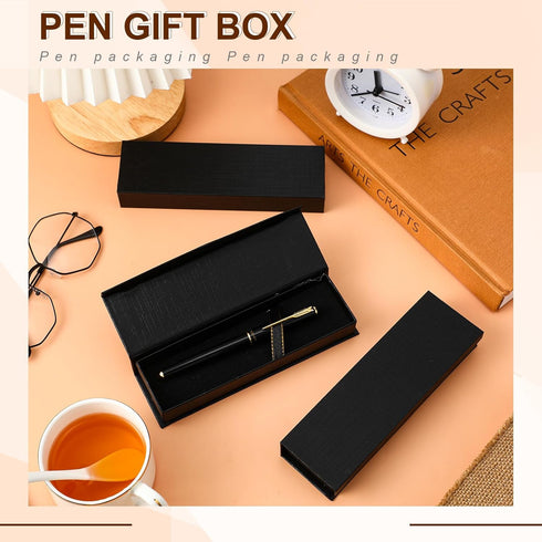 Gersoniel Empty Black Gift Box for Pen Jewelry Ballpoint Pen Case with Cushion for Business Office Supplies (40 Pcs)