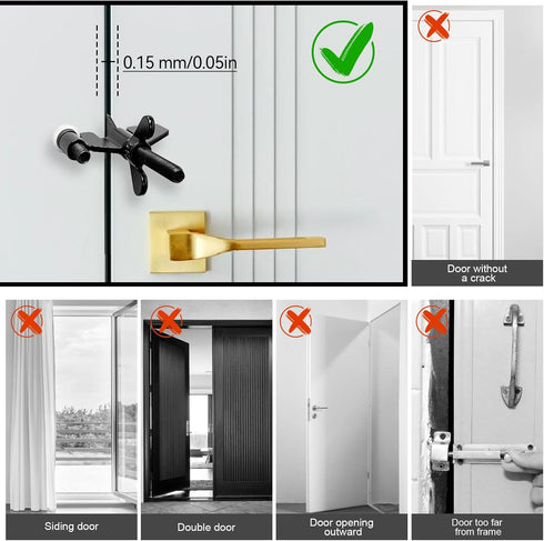 Pack 2, Upgraded Portable Door Lock Home Security Door Locker Privacy Perfect for Traveling Hotel Home Apartment
