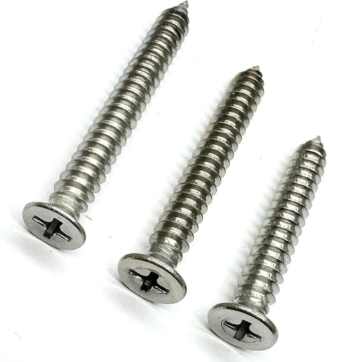 6 x 50mm Screw, Flat Head Phillips Slot, 304 Stainless Steel Self Tapping Wood Drywall Screws, 25 Pcs