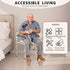 SeatYuPro Commode Adjustable Medical Bedside Chair with Padded Backrest, Drop Arm Support, Height Adjustable White