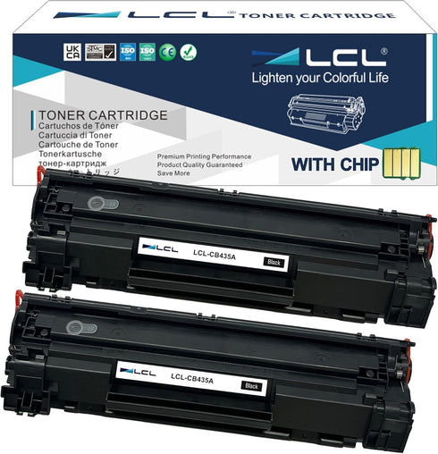LCL Compatible Toner Cartridge Replacement for HP 35A CB435A, 2000 Pages High-Yield for Laserjet P1002 P1003 P1004 P1005