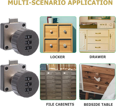 3-Digit NUOBESTY Cabinet Password Lock Drawer Lock Combination for File Cabinet Proofing Security for Office Desk Shoe