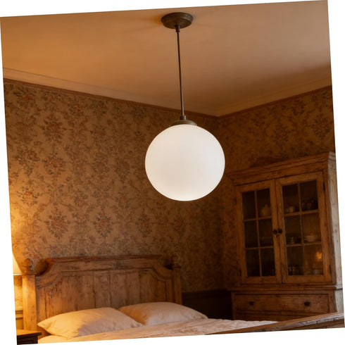 120mm Homoyoyo Frosted Milk Glass Globe Lamp Shade Replacement, round Ball Light Fixture Cover for Pendant, Ceiling