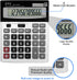 Desk Calculator, 12 Digit Extra Large LCD Display, Big Buttons, PXY Two Way Power Battery and Solar for Office