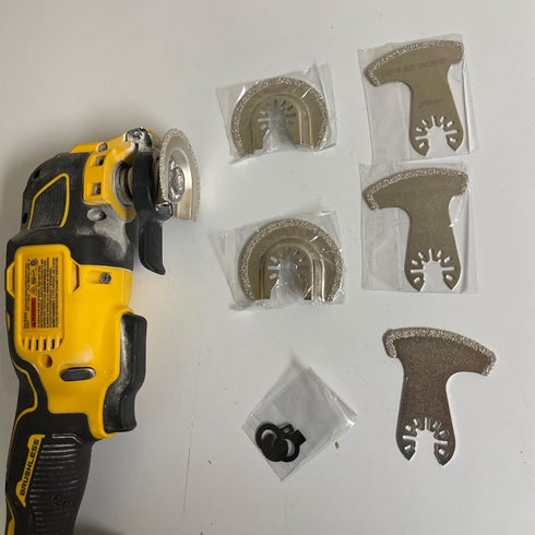 6Pcs Oscillating Tool Blades, Diamond Carbide Multi Tool Blades for Grout Removal and Soft Tile Cutting