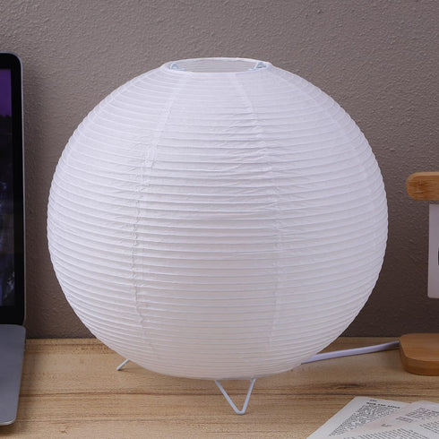 Bulb Paper Lantern Lamp: Floor Lamp Shield Japanese Style Standing Lampshade for Bedroom Desk and Nursery Included
