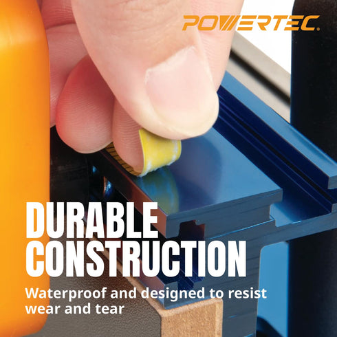 POWERTEC 4' Measuring Tape with Adhesive Backing, Left to Right Imperial, Peel & Stick Metal Tape for T Track, Workbench, Table Saw, Band Saw, Miter Saw, Woodworking Tools & Jigs (71163)