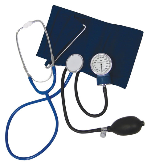 Lumiscope Stethoscope and Blood Pressure Cuff Set - Adult Cuff, Includes Aneroid Sphygmomanometer