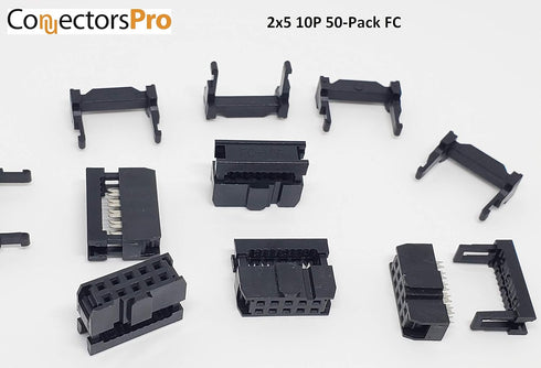 PC Accessories - Connectors Pro 50-Pack 2X5 10P 2.54mm Dual Rows IDC Sockets, 10 Pins